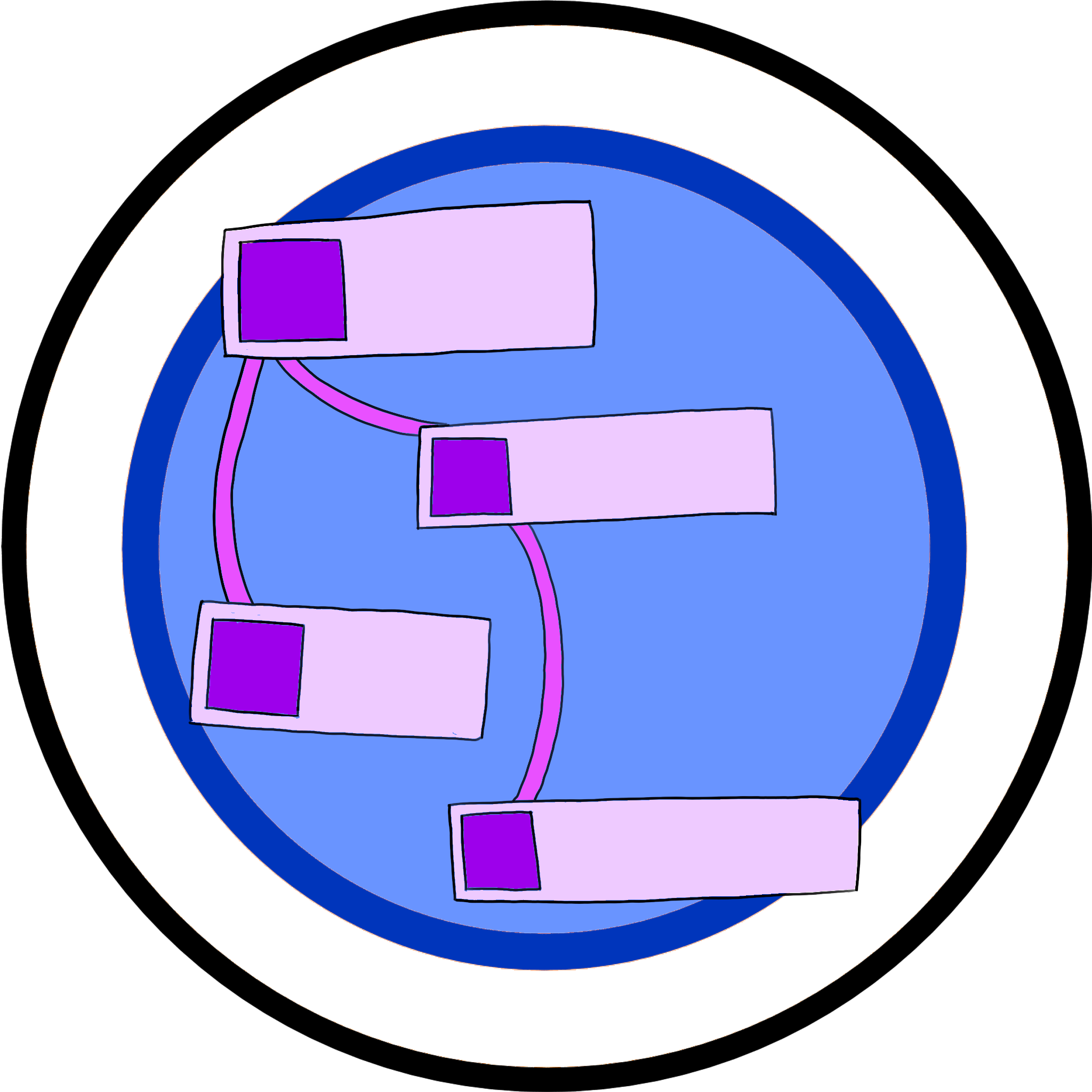 A small logo representing topological todo - consists of a series of todo-items linked